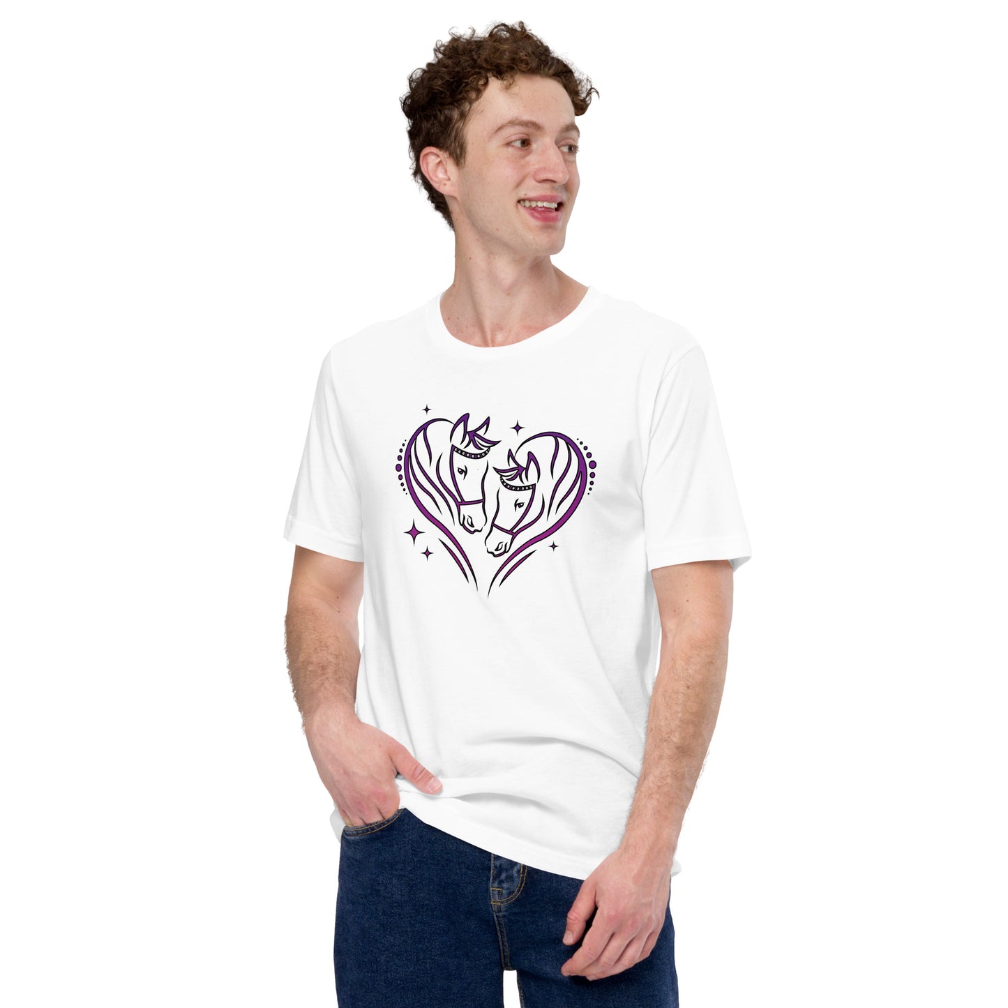 Valentines Day Equestrian Horse Heart Unisex Light Shirt