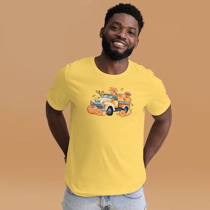 Pumpkin Thanksgiving Vintage Truck Unisex Light Shirt