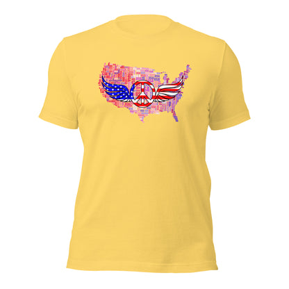 We The People Peace Wings Signs USA Map Unisex Light T-shirt