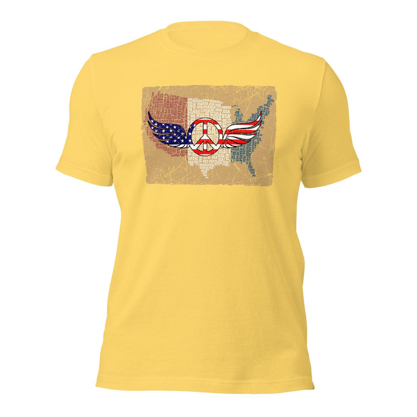 Vintage Red White Blue Peace Wings Symbol Unisex Light Shirt