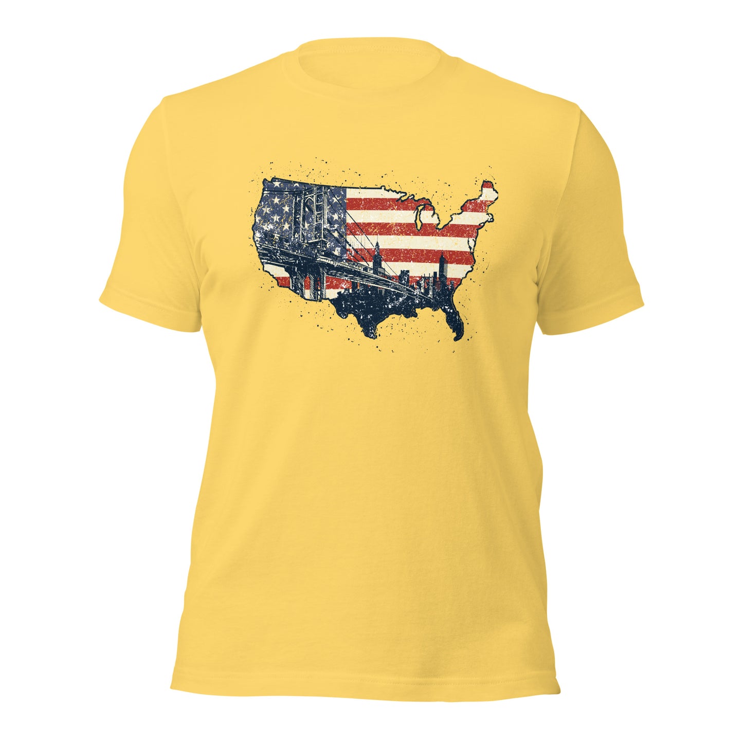 Vintage New York America Flag Patriot Military Unisex Light Shirt