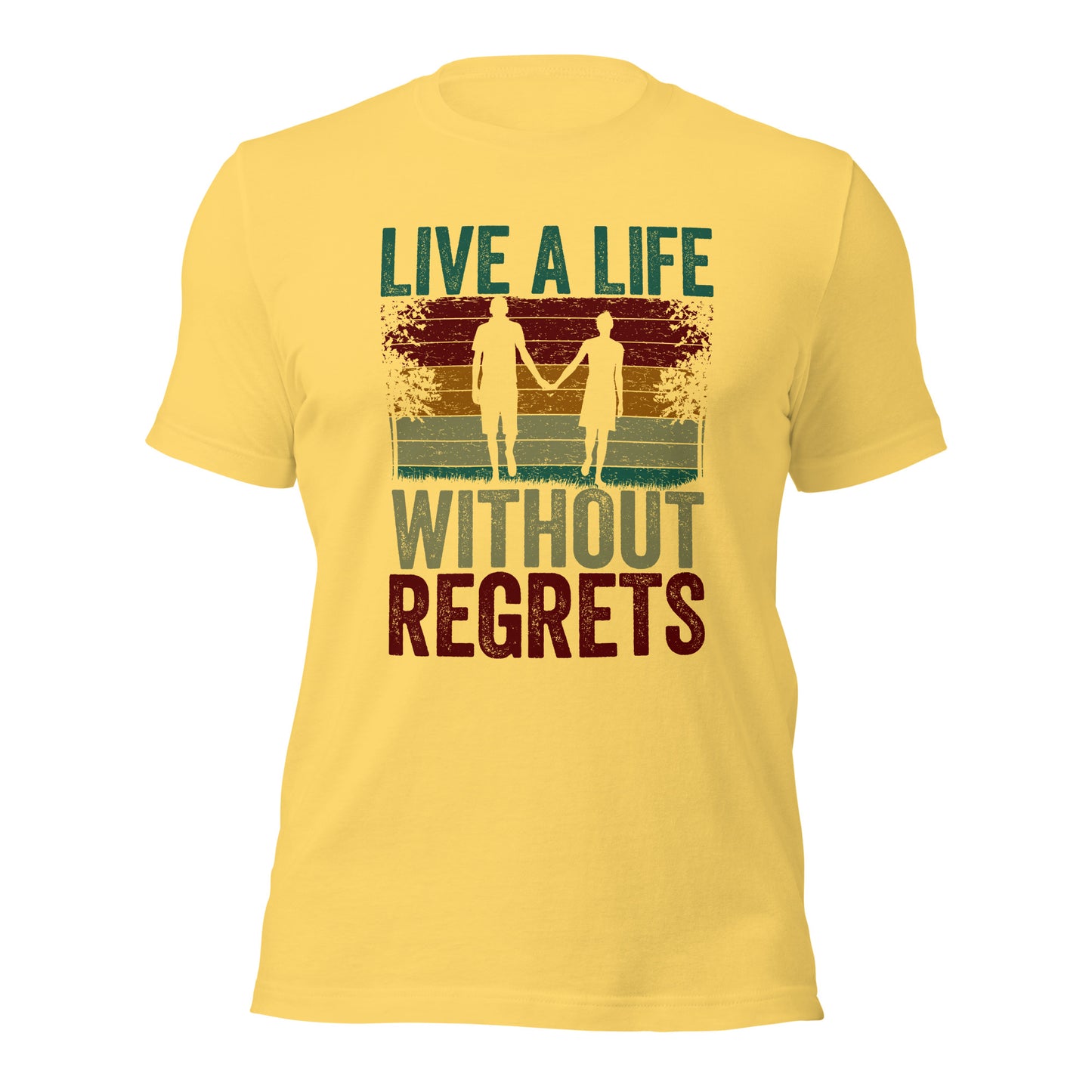 Couple Motivational Quote Live A Life Without Regrets Unisex Light Shirt