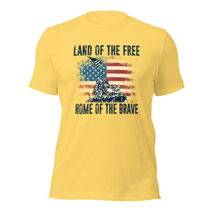 Vintage Land Of The Free Home Of The Brave Unisex Light Shirt