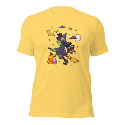 Flying Wicked Witch Halloween Trick or Treat Unisex Light Tee