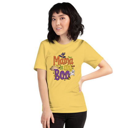 Mama Is My Boo Funny Halloween Ghost Spooky Season Unisex Light Tee