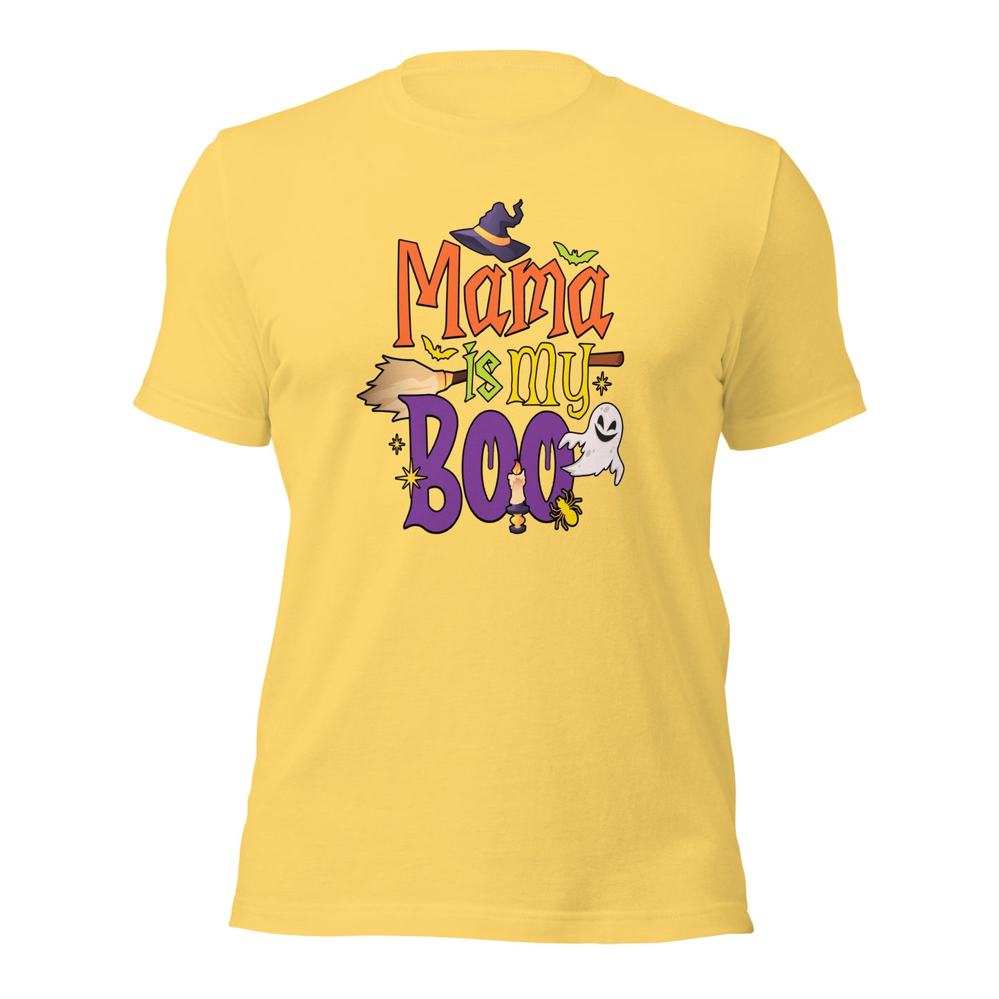 Mama Is My Boo Funny Halloween Ghost Spooky Season Unisex Light Tee