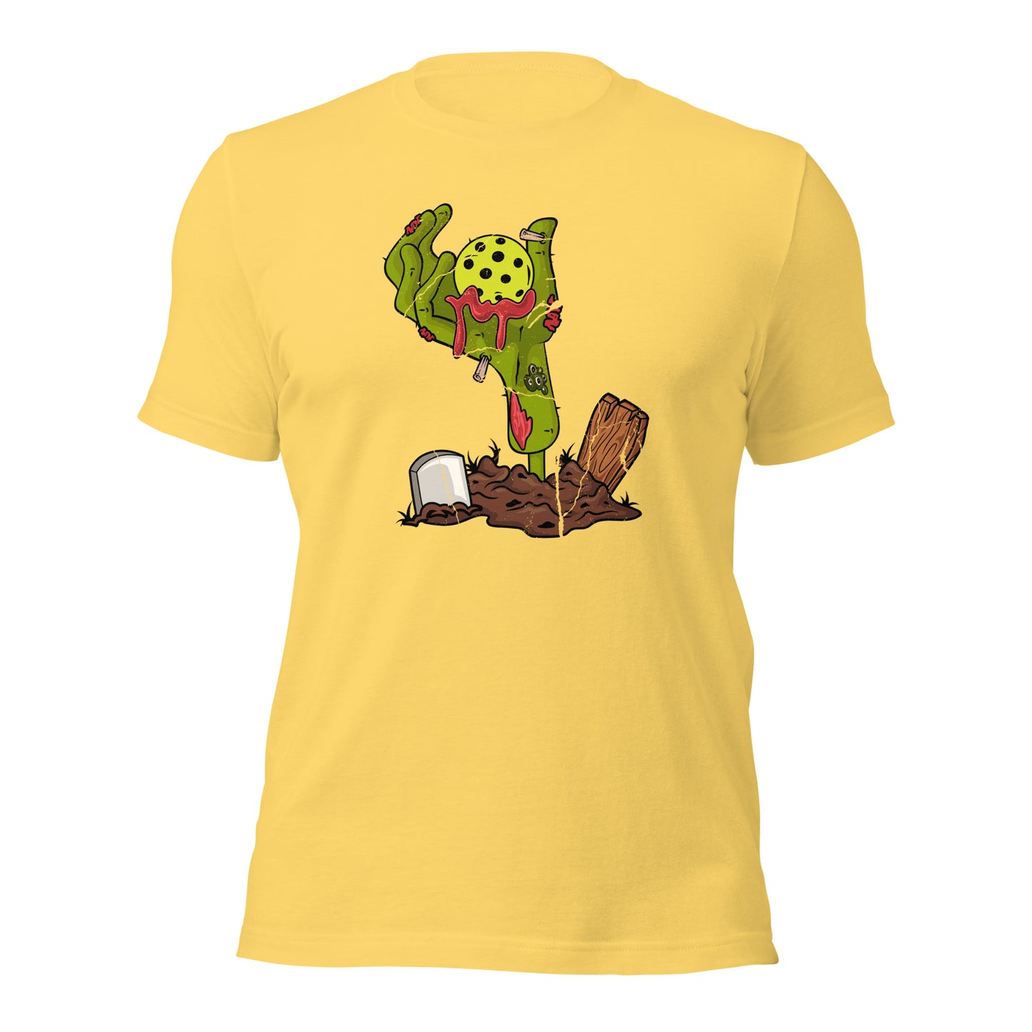 Halloween Pickleball T-Shirt Zombie Hand Unisex Light Tee