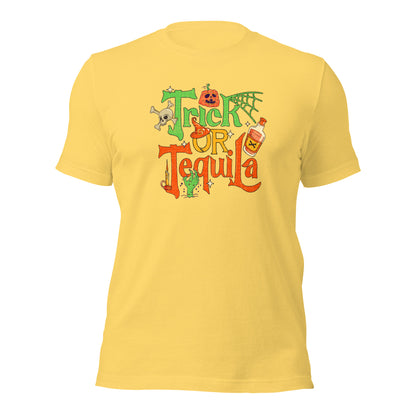 Trick Or Tequila Halloween Tequila Lover Unisex Light Shirt