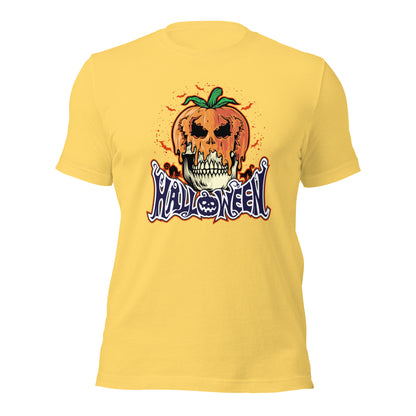 Halloween Pumpkin Skull Head Unisex Light Shirt