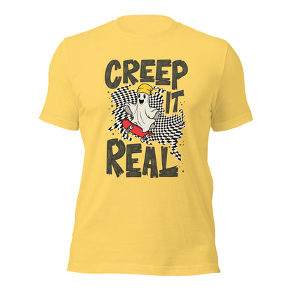 Creep It Real Skateboard Ghost Halloween Unisex Light Shirt