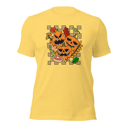 Pumpkin Face Autumn Fall Leaves Thanksgiving Unisex Light Shirt