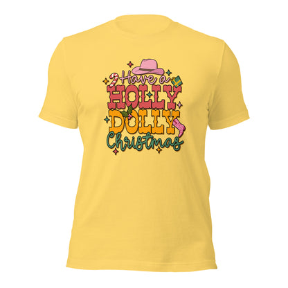 Have A Holly Dolly Christmas Western Christmas Unisex Light Shirt