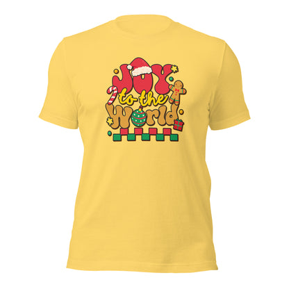 Joy To The World Santa Hat Joyful Christmas Unisex Light Shirt