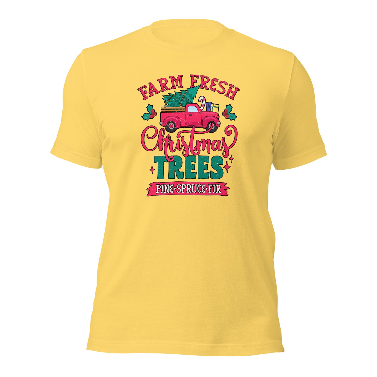 Farm Fresh Christmas Trees Pine Spruce Fir Xmas Unisex Light Shirt