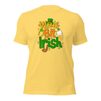 Wee Bit Irish Tee Drinking Irish Lover Unisex Light Shirt