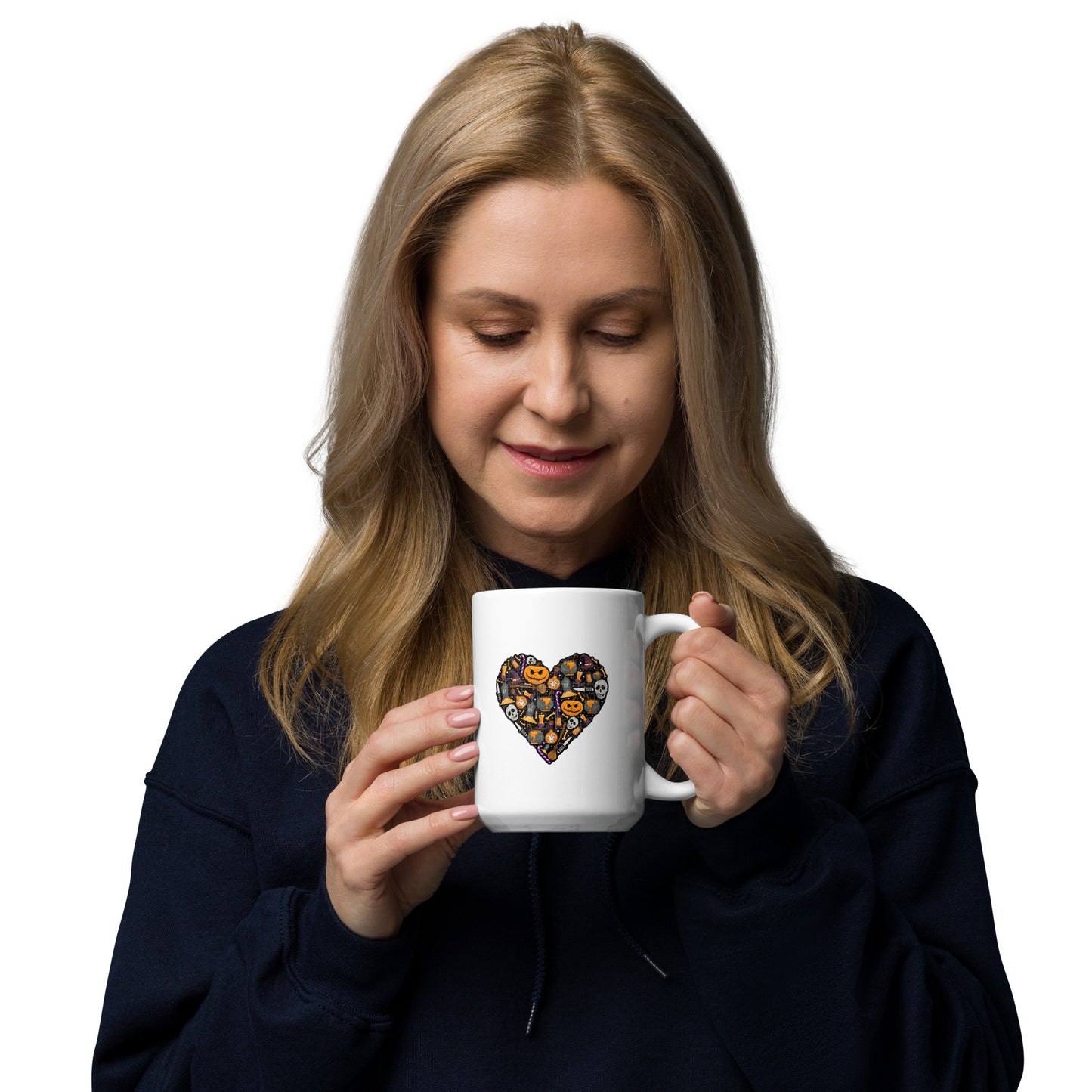 Halloween Heart Love Pumpkin Skull mug