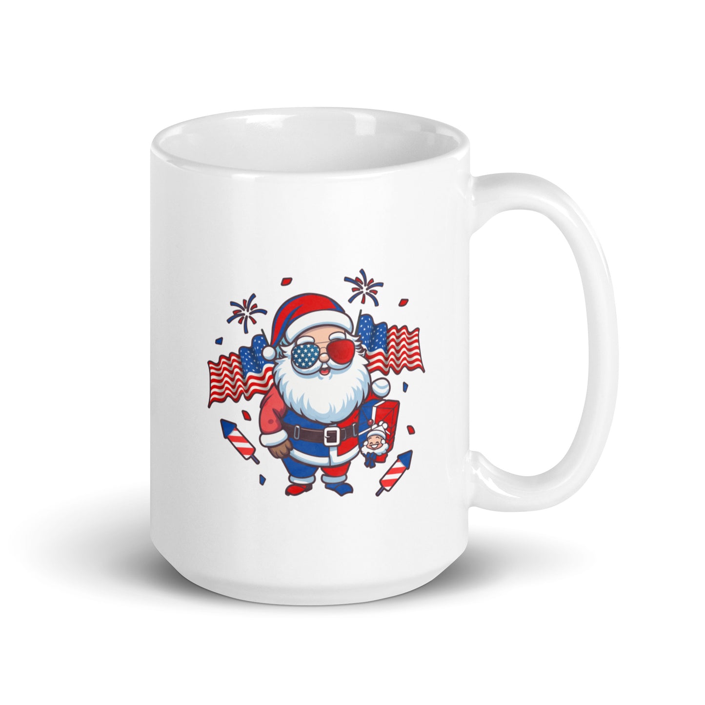 Patriotic Santa Claus USA Military Veteran Xmas Mug