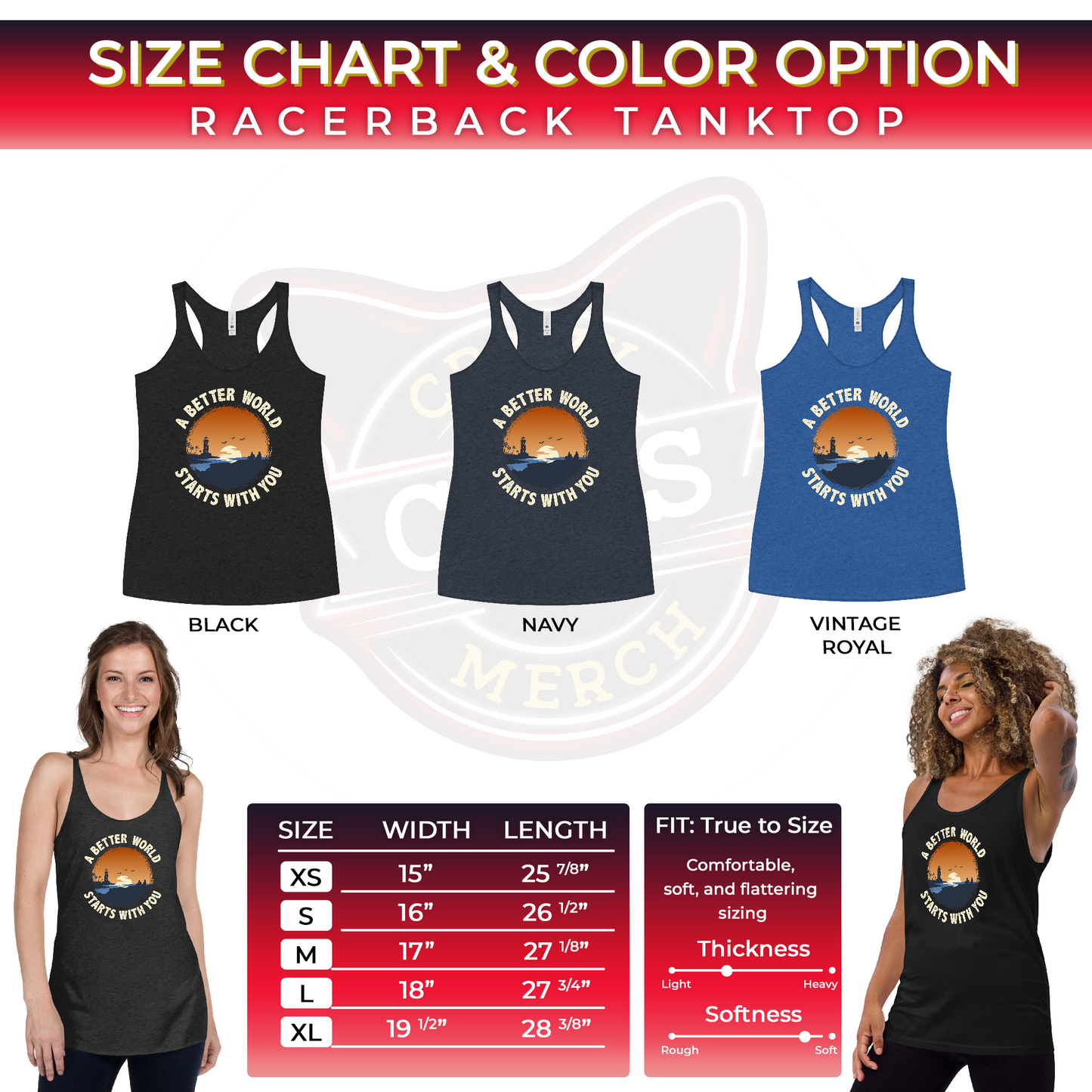 A Better World Starts With You Inspirational Women's Racerback Dark Tank Top