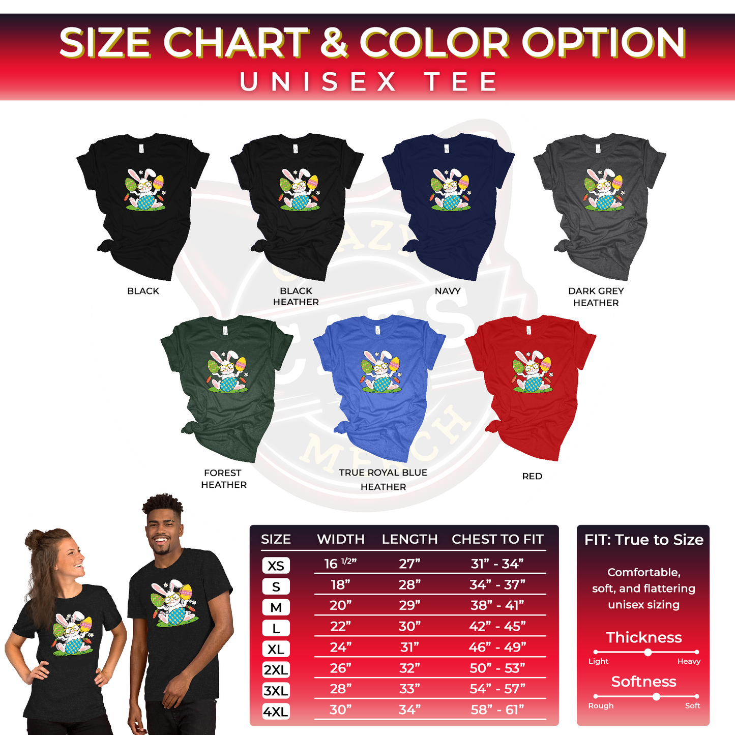Cute Easter Bunny Unisex Shirt For All Ages Dark Shirt