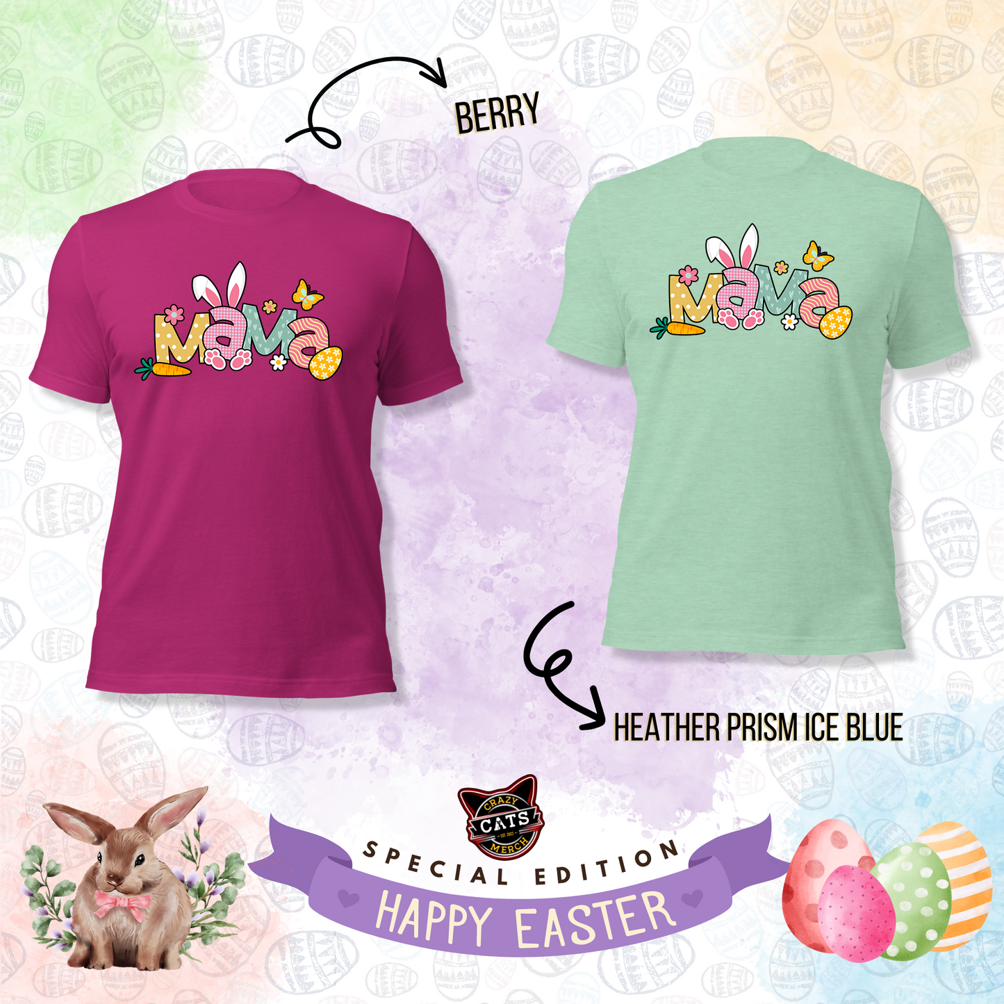 Mama Bunny Easter Women's Dark T-Shirt Gift For Mom