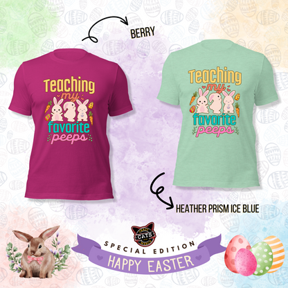 Teaching My Favorite Peeps Easter Teacher Unisex Light Shirt