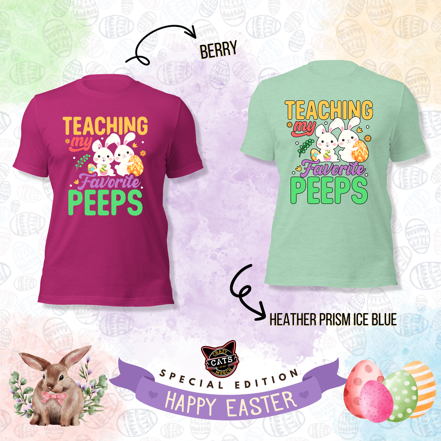 Teachers Easter Shirt Teaching My Favorite Peeps Dark Tee