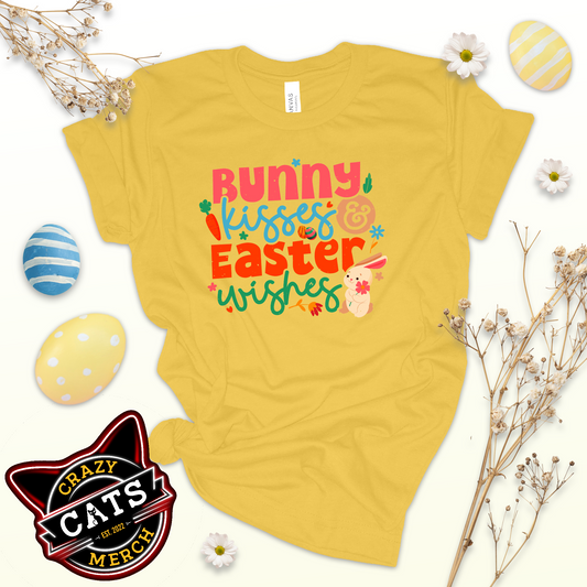 Cute Easter T-Shirt Bunny Kisses & Easter Wishes Unisex Light t-shirt