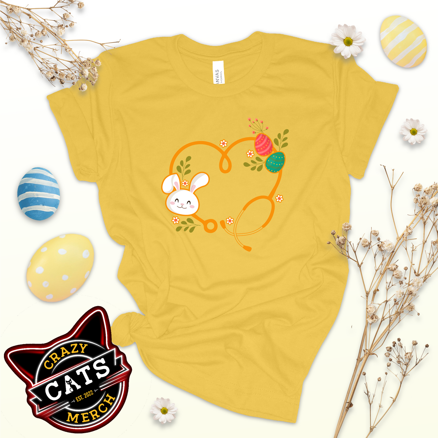 Doctor Easter Bunny Nurse Stethoscope Unisex Light Shirt