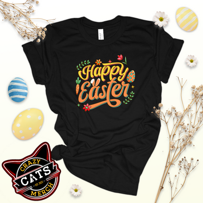 Happy Easter Mens Womens Holiday Unisex Dark T-Shirt