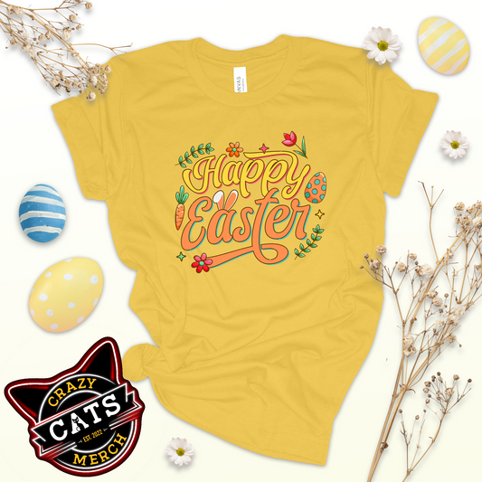 Happy Easter Mens Womens Holiday Unisex Light T-Shirt