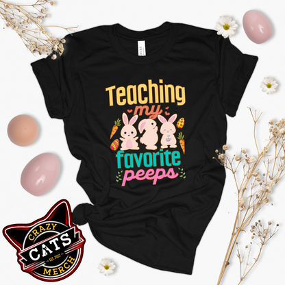 Teaching My Favorite Peeps Easter Teacher Unisex Dark Shirt