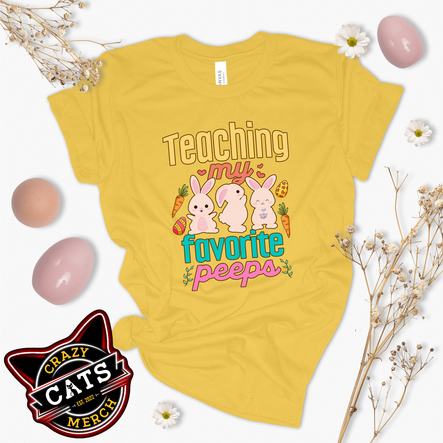 Teaching My Favorite Peeps Easter Teacher Unisex Light Shirt