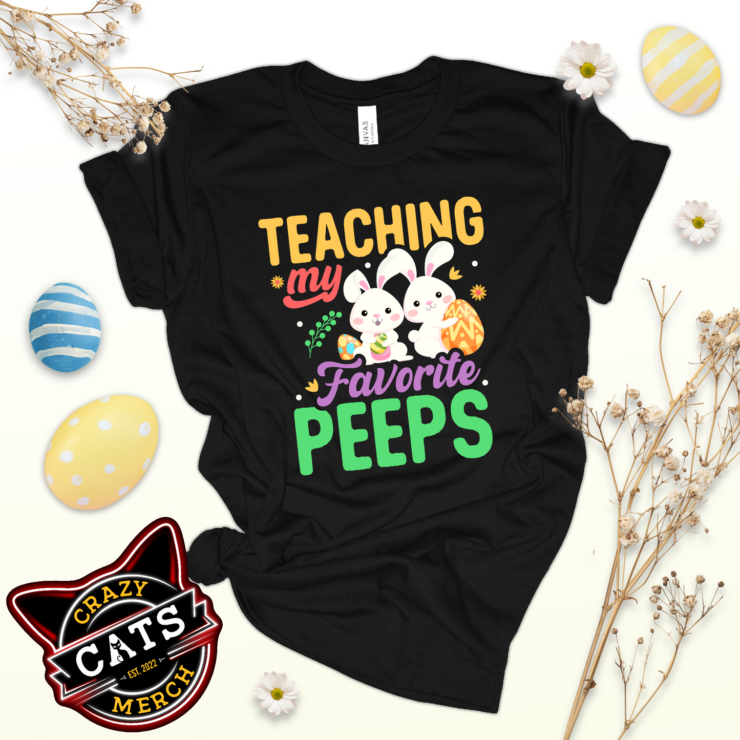 Teachers Easter Shirt Teaching My Favorite Peeps Dark Tee