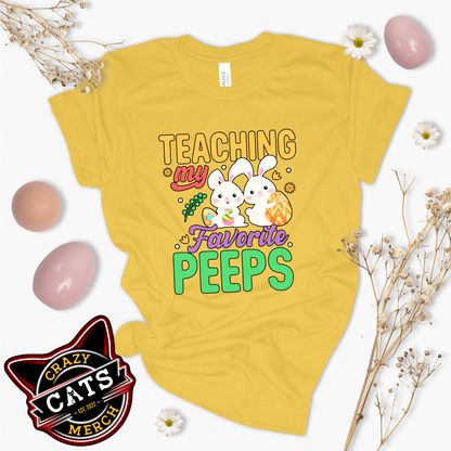 Teachers Easter Shirt Teaching My Favorite Peeps Tee Light Shirt