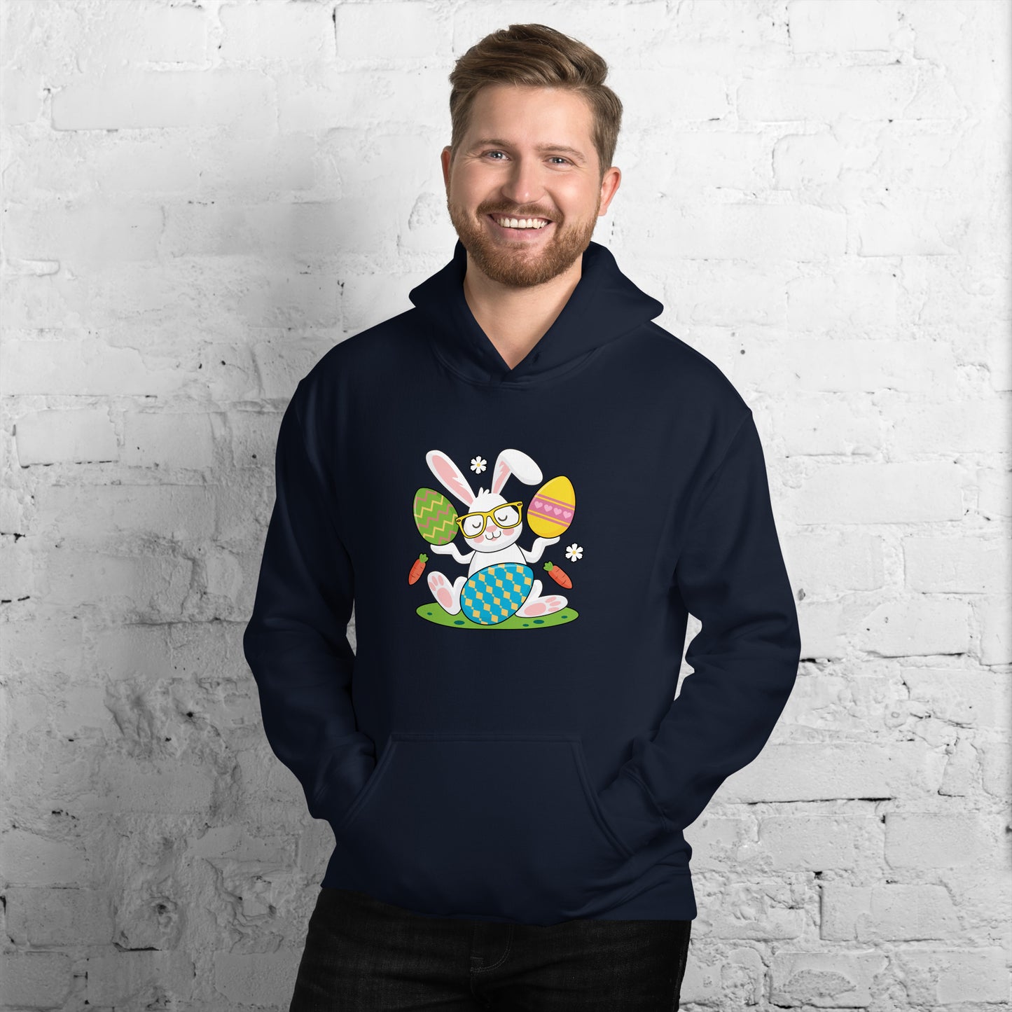 Cute Easter Bunny Unisex Dark Hoodie For All Ages