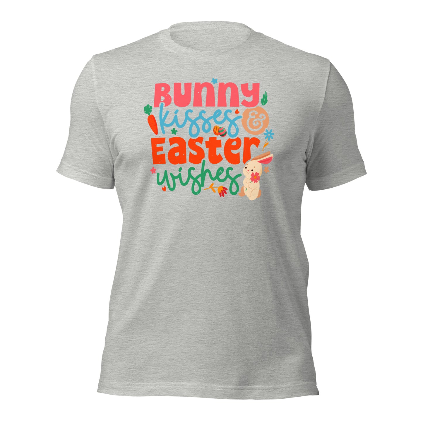 Cute Easter T-Shirt Bunny Kisses & Easter Wishes Unisex Light t-shirt