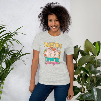 Teaching My Favorite Peeps Easter Teacher Unisex Light Shirt