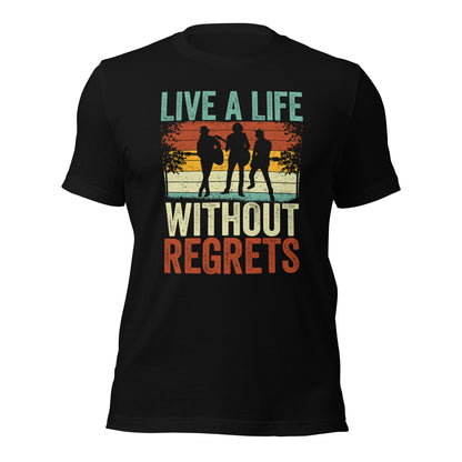 Musician Live A Life Without Regrets Inspiring Quote Guitarist Dark T-shirt