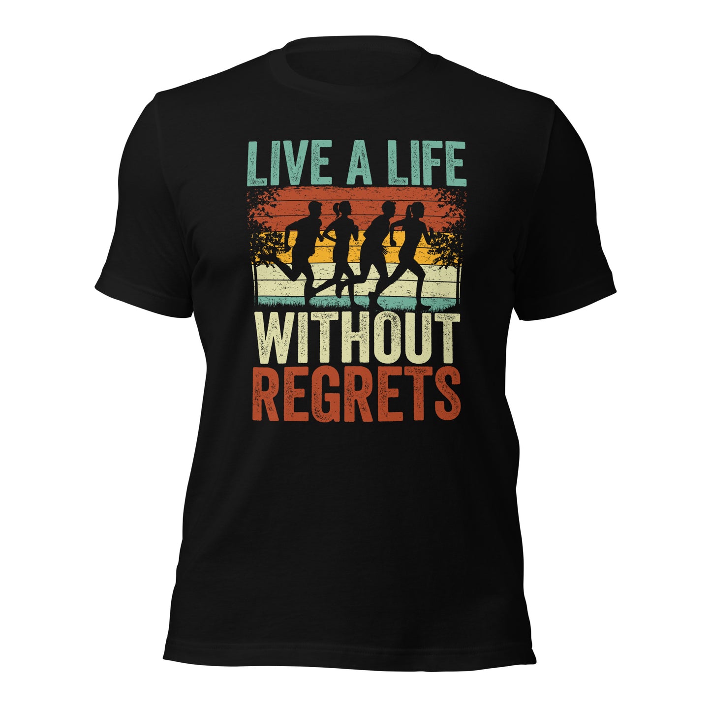 Athletes Motivational Live A Life WIthout Regrets Unisex Dark Shirt