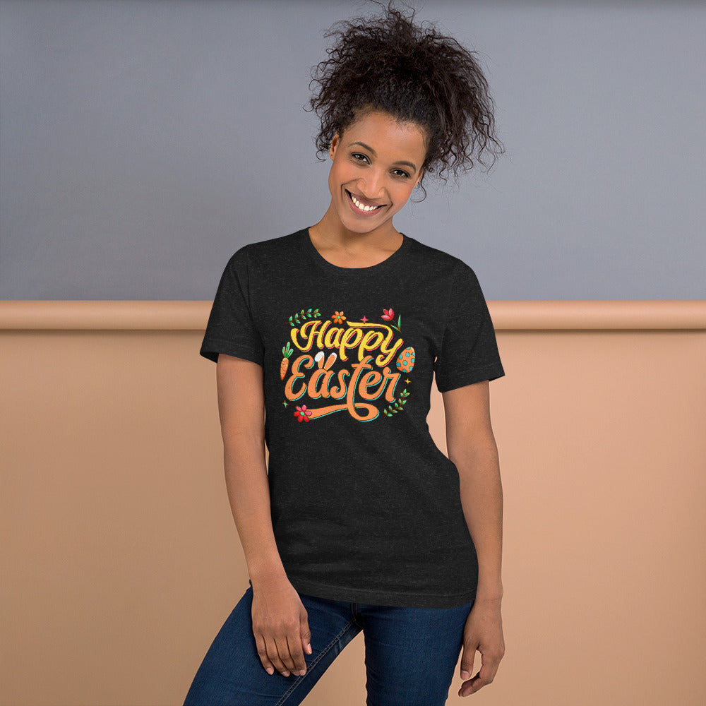 Happy Easter Mens Womens Holiday Unisex Dark T-Shirt