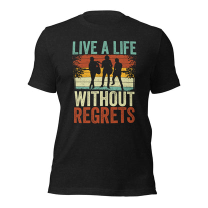 Musician Live A Life Without Regrets Inspiring Quote Guitarist Dark T-shirt