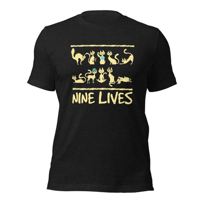 9 Lives Cat Shirt Funny Cool Cat Tees For Cat Mom Fur Parents Unisex Dark Shirt