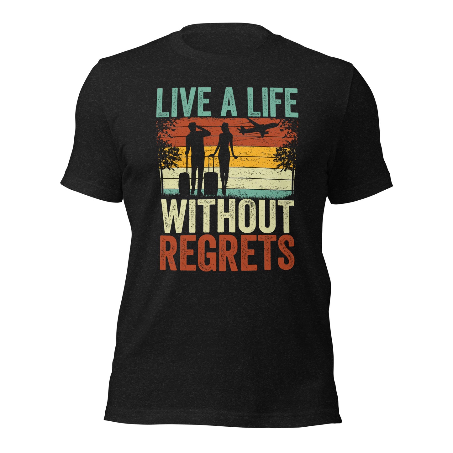 Couple Traveler Inspirational Live A Life Without Regrets Dark Shirt