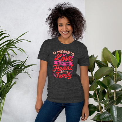 A Mama's Love Is In The Heart Of The Family Mothers Day Unisex Dark Shirt