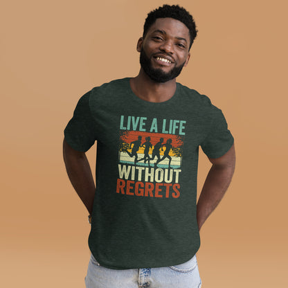 Athletes Motivational Live A Life WIthout Regrets Unisex Dark Shirt