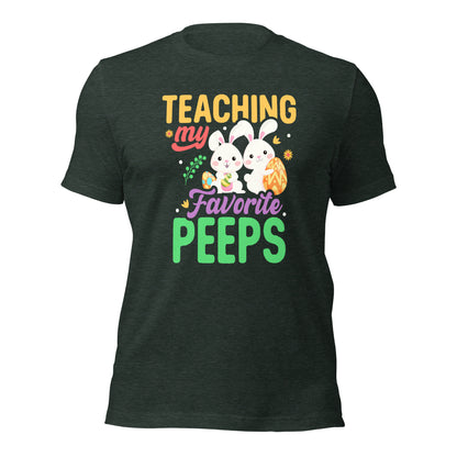 Teachers Easter Shirt Teaching My Favorite Peeps Dark Tee