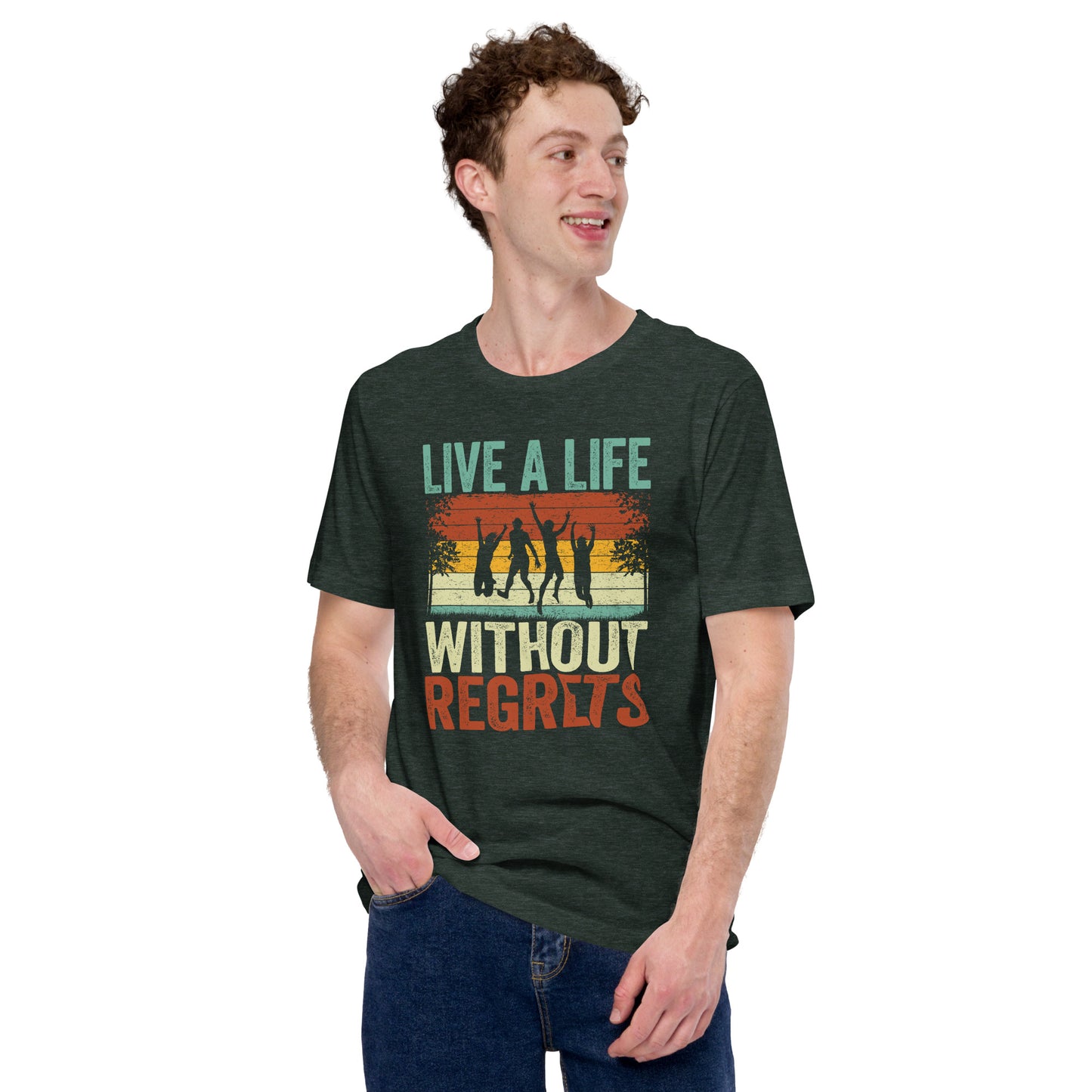 Live a life without regrets Yolo Tee Inspirational Positive Saying Unisex Dark T-Shirts