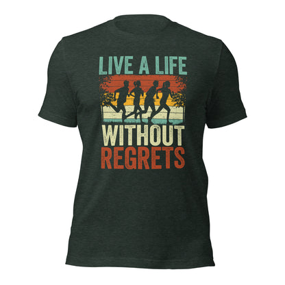 Athletes Motivational Live A Life WIthout Regrets Unisex Dark Shirt