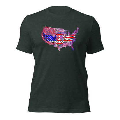 We The People Peace Wings Signs USA Map Unisex Dark T-shirt