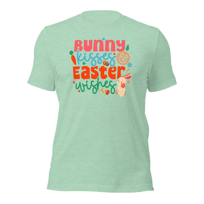 Cute Easter T-Shirt Bunny Kisses & Easter Wishes Unisex Light t-shirt